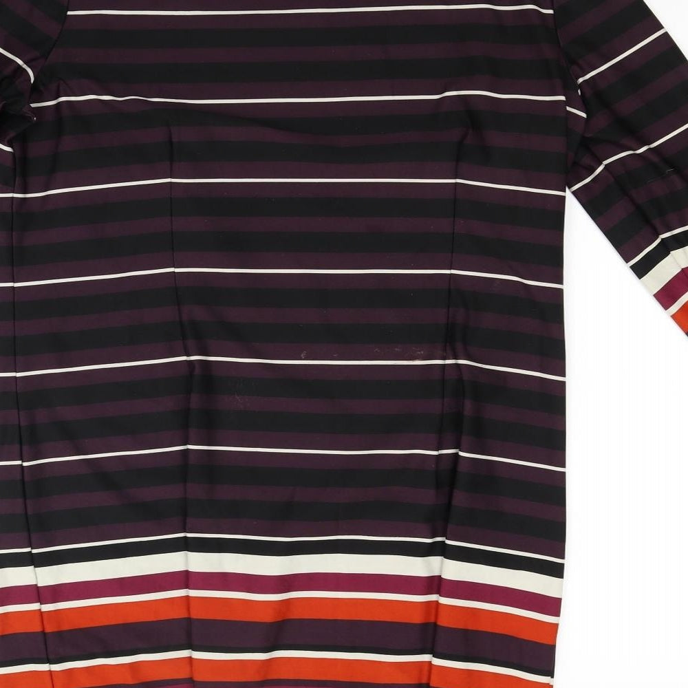 M&Co Womens Purple Striped  A-Line  Size 12