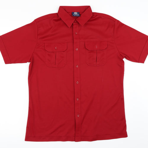 C&A Mens Red    Button-Up Size S