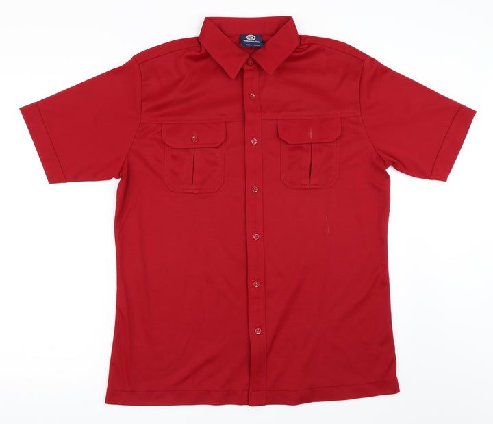 C&A Mens Red Button-Up Size S