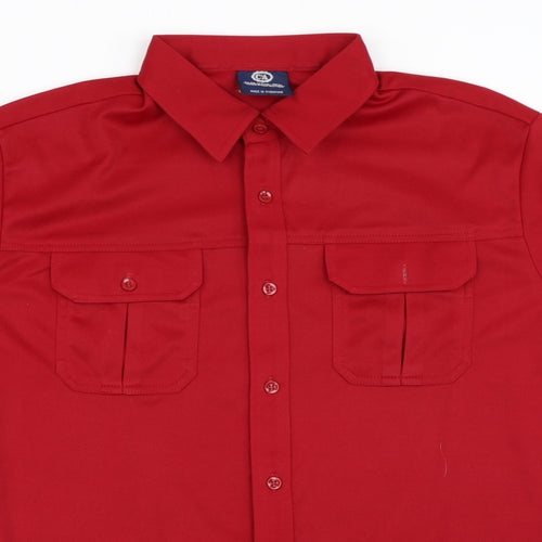 C&A Mens Red    Button-Up Size S