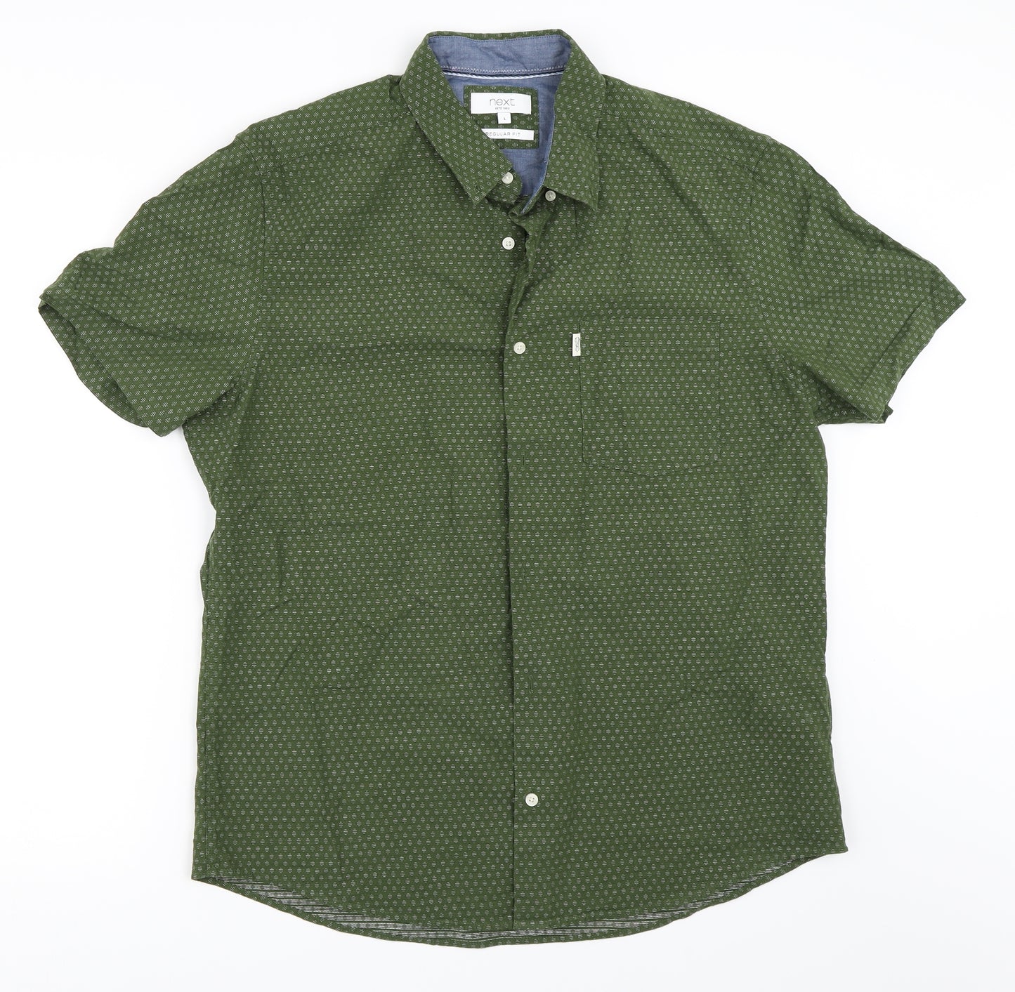NEXT Mens Green    Button-Up Size L