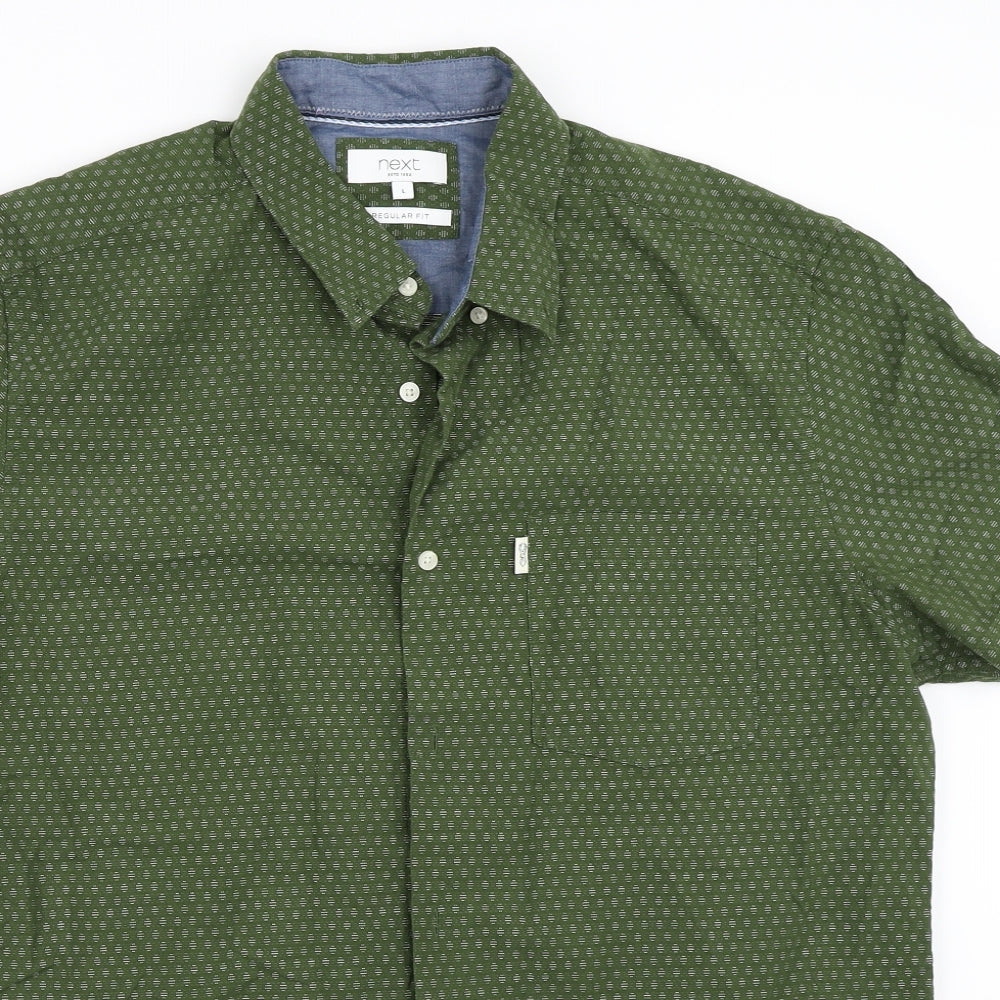 NEXT Mens Green    Button-Up Size L