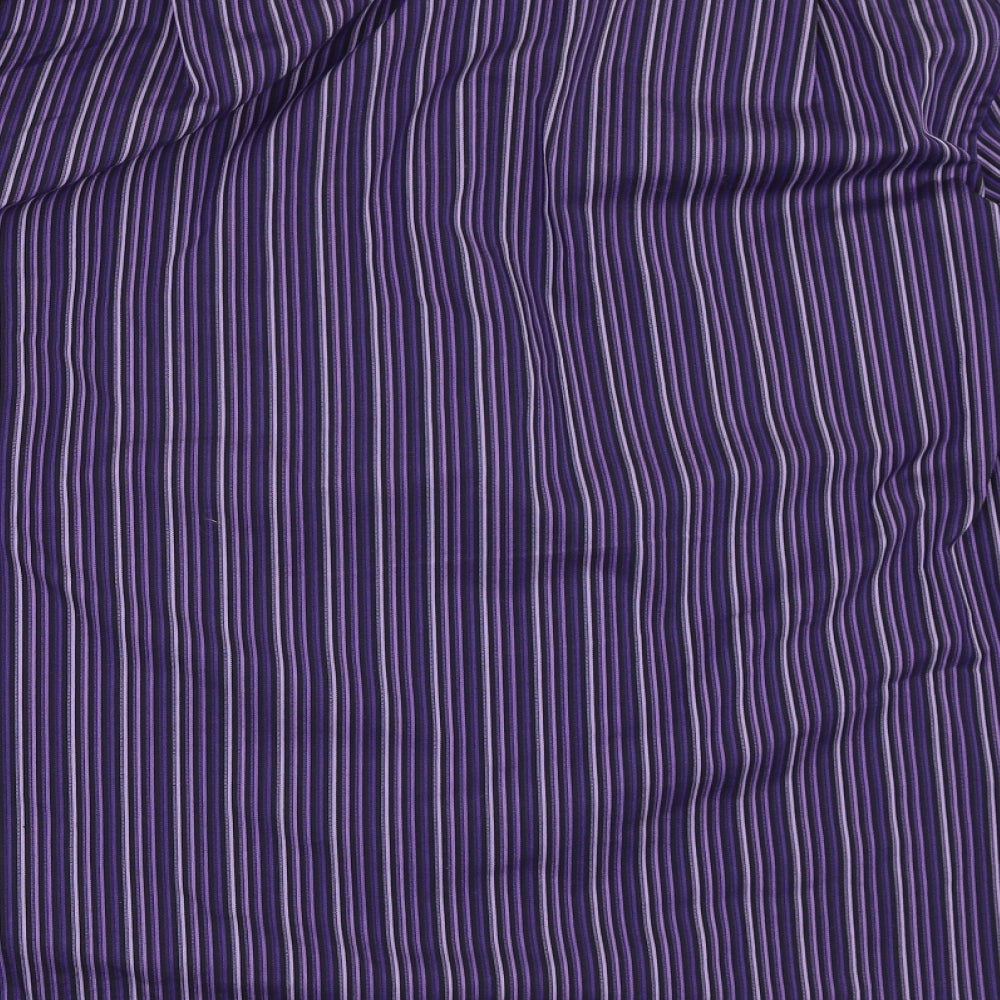 Thomas Nash Mens Purple Striped   Button-Up Size 16.5