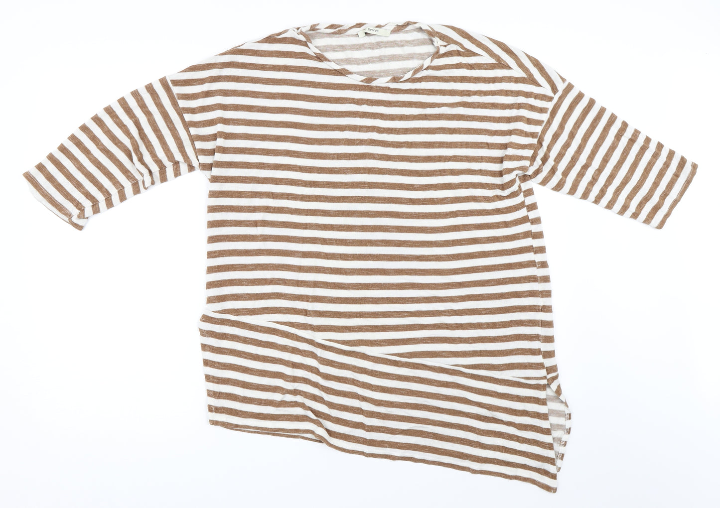 George Womens Brown Striped  Pullover Jumper Size 18  - Asymmetric Hem
