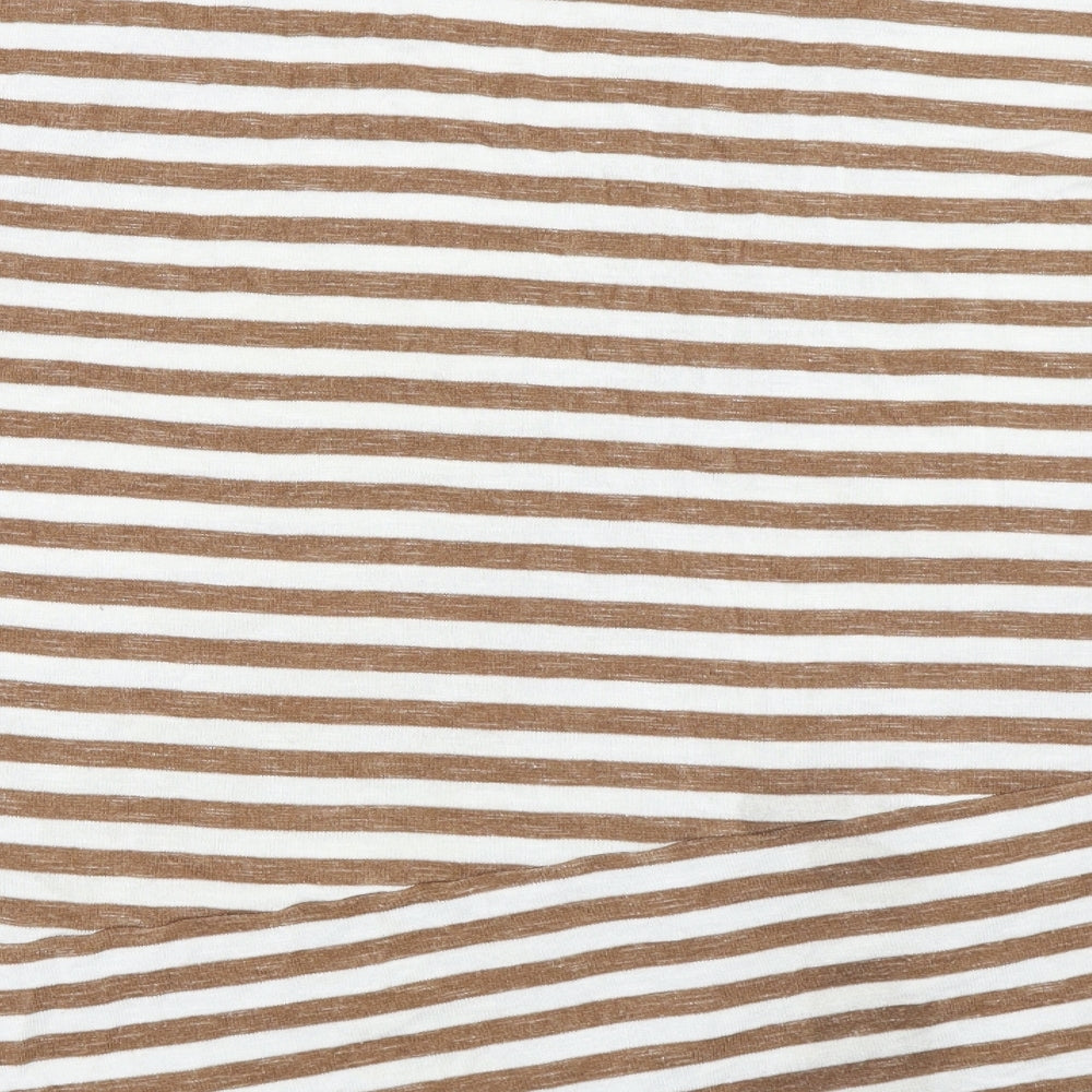 George Womens Brown Striped  Pullover Jumper Size 18  - Asymmetric Hem