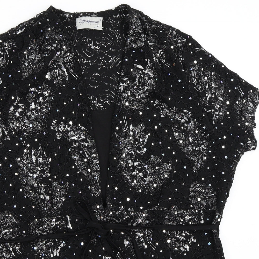 Sukhmani Womens Black   Basic Blouse Size XL