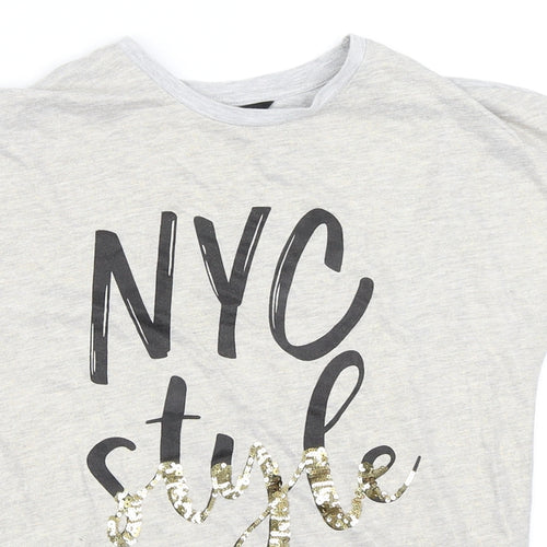 George Girls Grey   Basic T-Shirt Size 9-10 Years