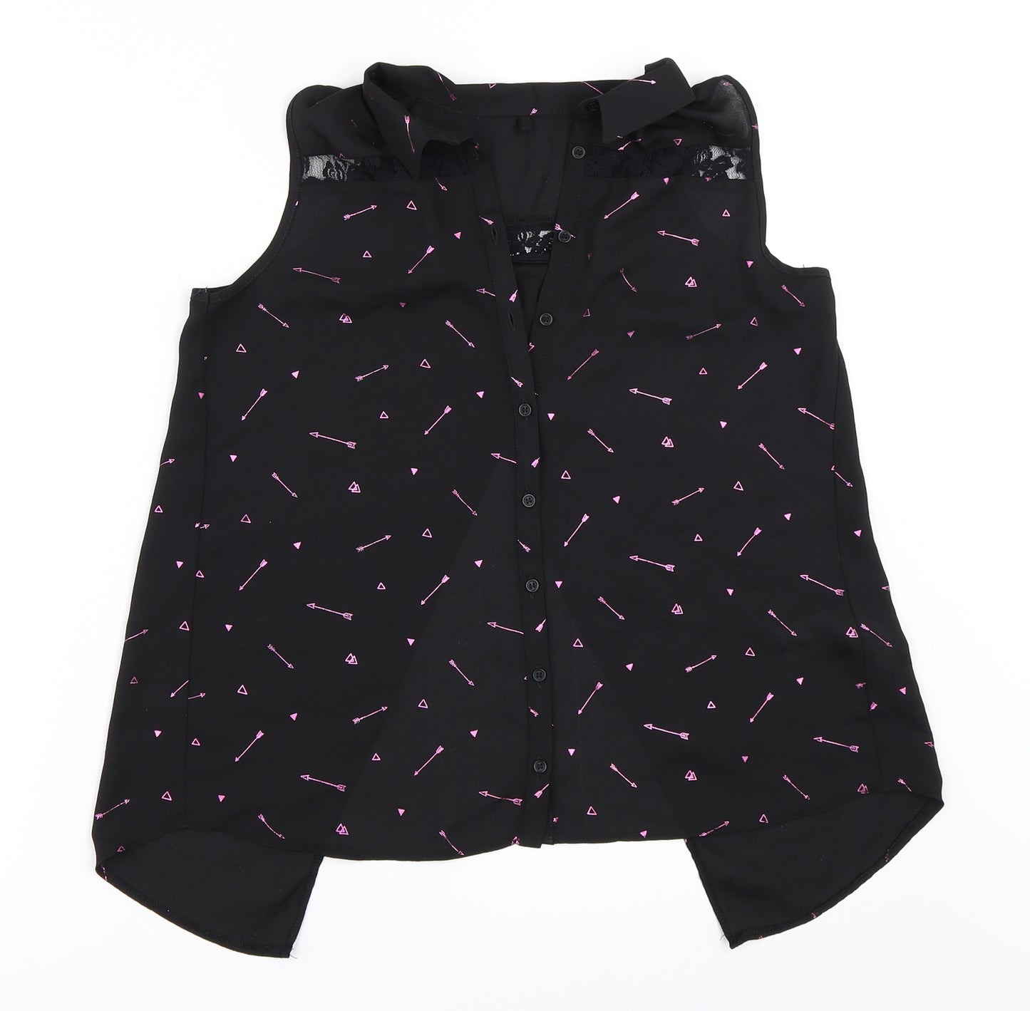 Here & There Girls Black   Basic Button-Up Size 13-14 Years