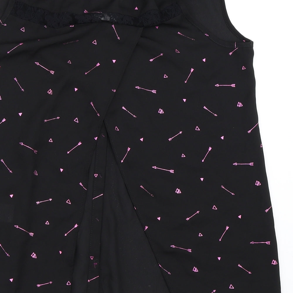 Here & There Girls Black   Basic Button-Up Size 13-14 Years