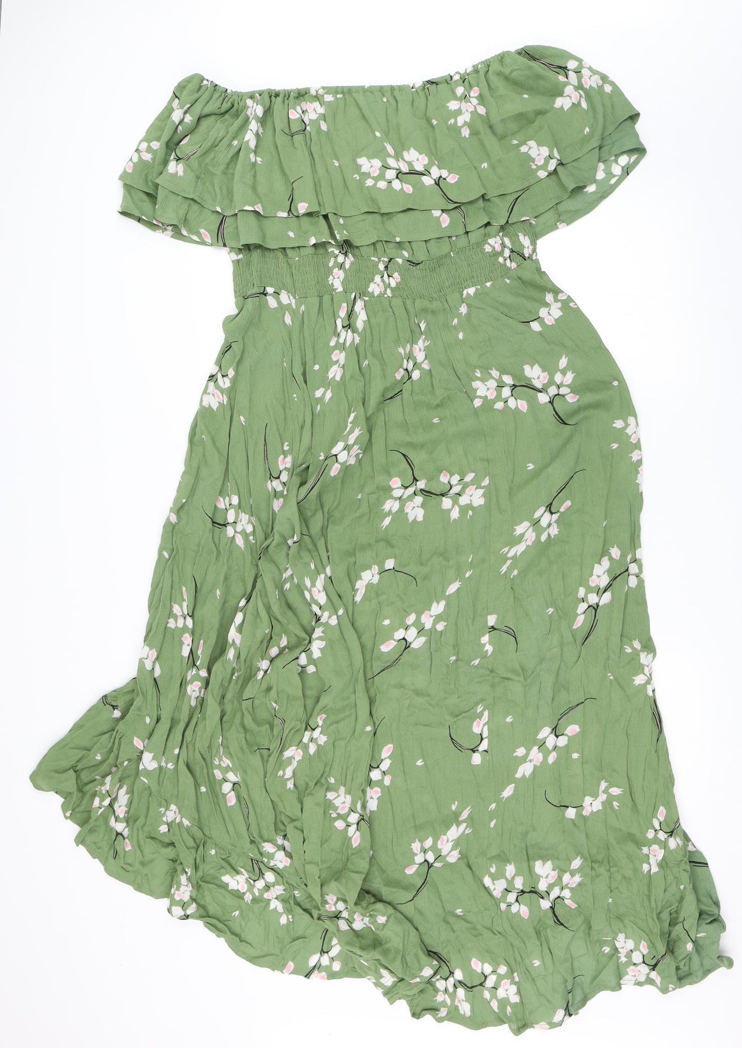 River Island Womens Green Floral  Fit & Flare  Size 14