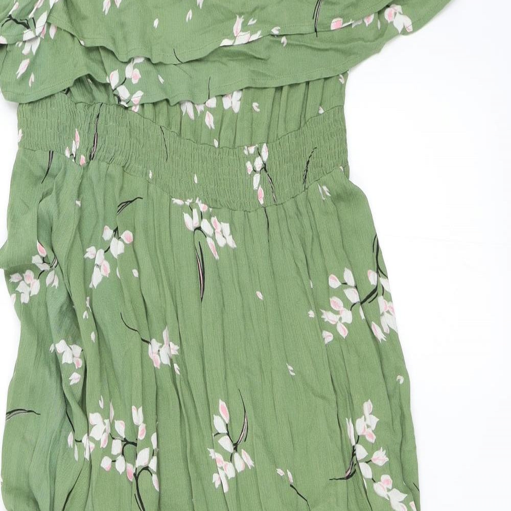River Island Womens Green Floral  Fit & Flare  Size 14