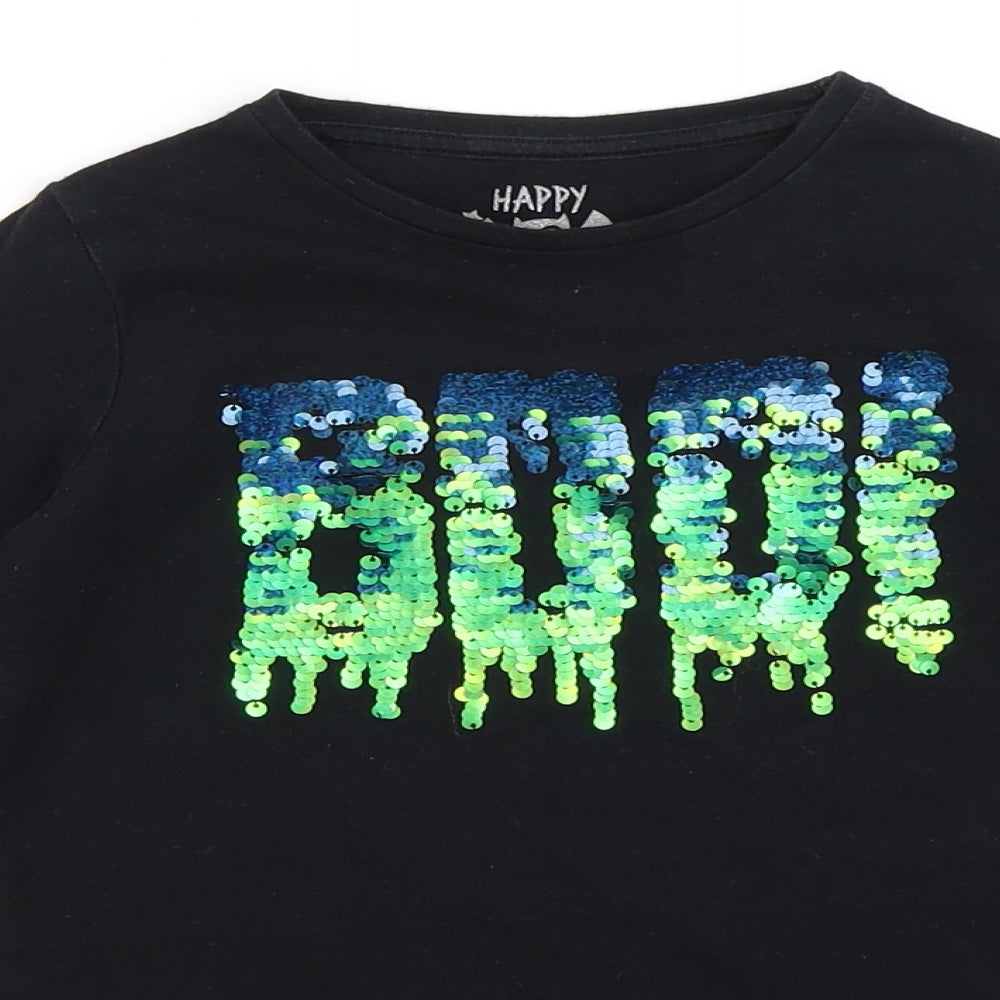 F&F Girls Black   Basic T-Shirt Size 6-7 Years  - halloween