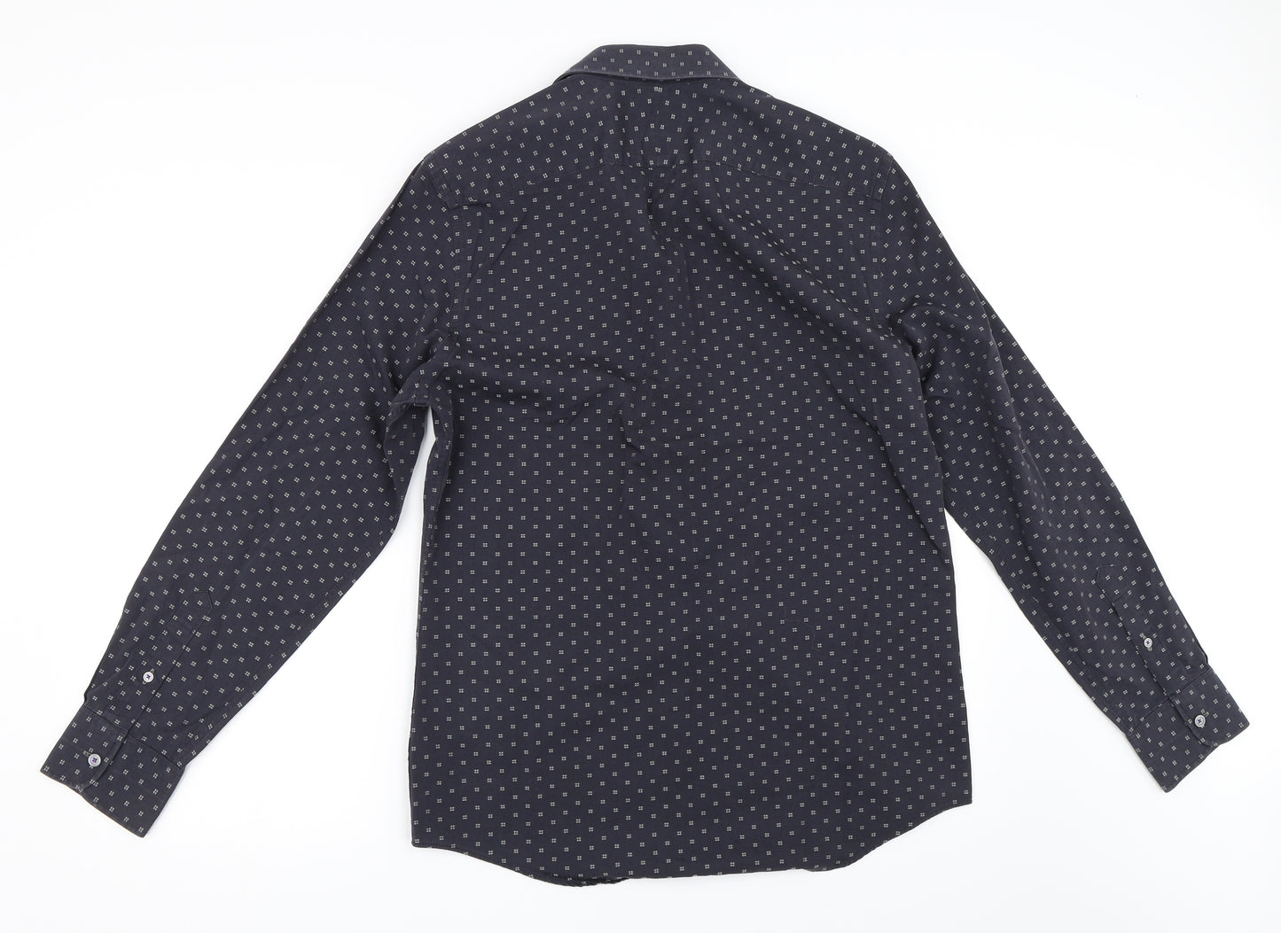 Jeff Banks Mens Grey    Button-Up Size 15.5