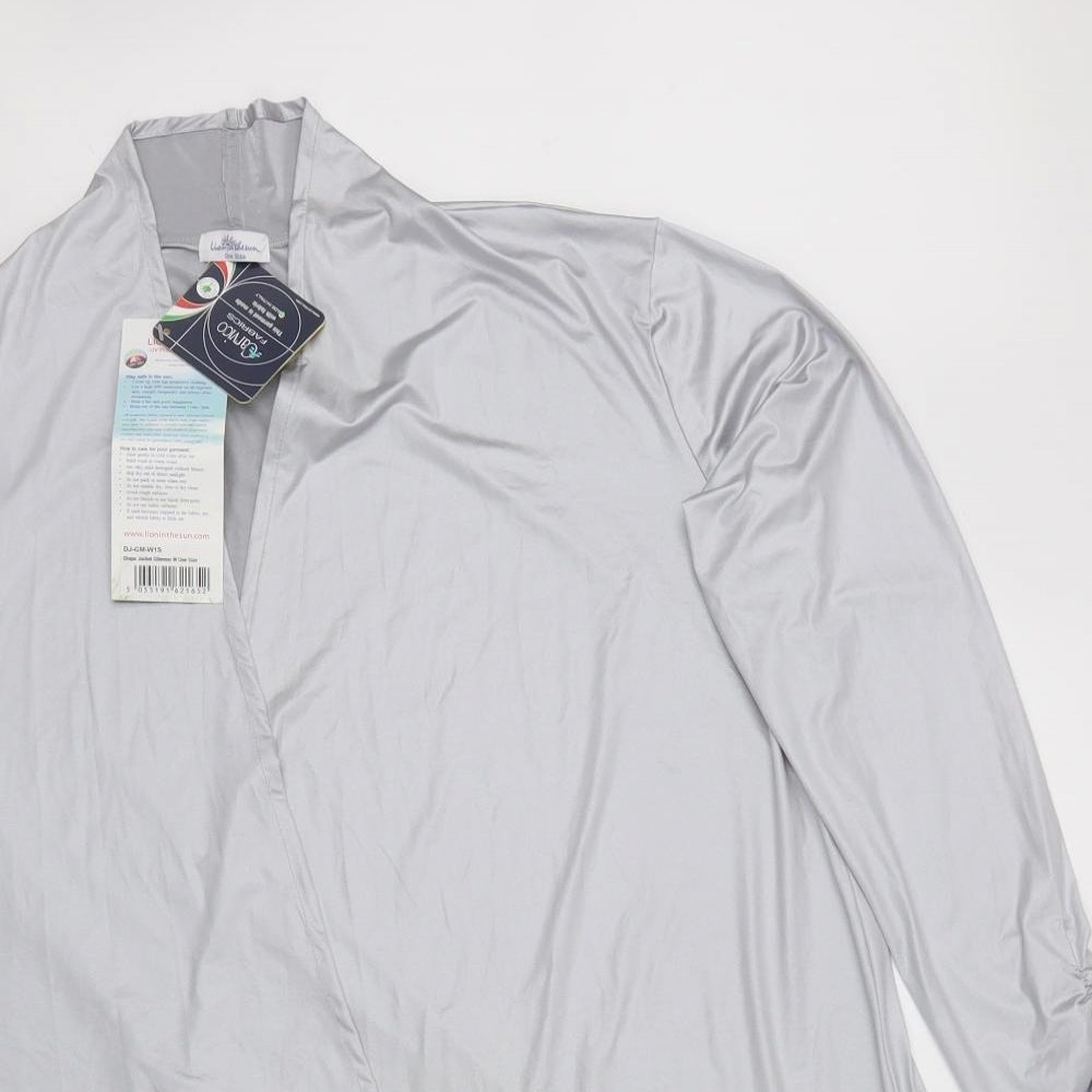 Lion in the Sun Womens Silver   Wrap Blouse One Size  - ruffle sleave