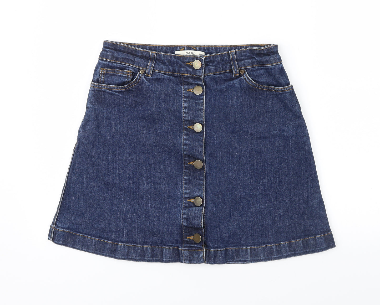 Oasis Womens Blue  Denim Mini Skirt Size 10