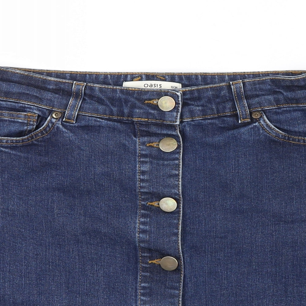 Oasis Womens Blue  Denim Mini Skirt Size 10
