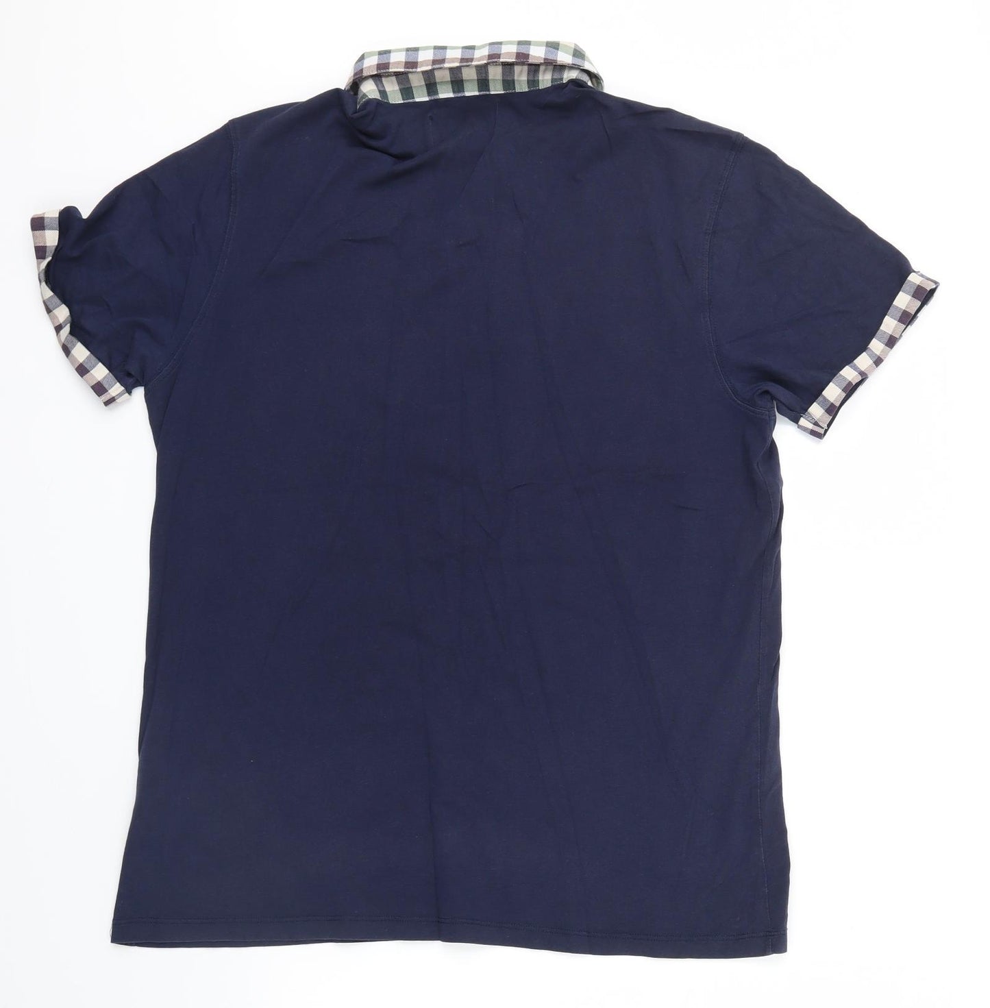 Burton Menswear Mens Blue Check   T-Shirt Size L