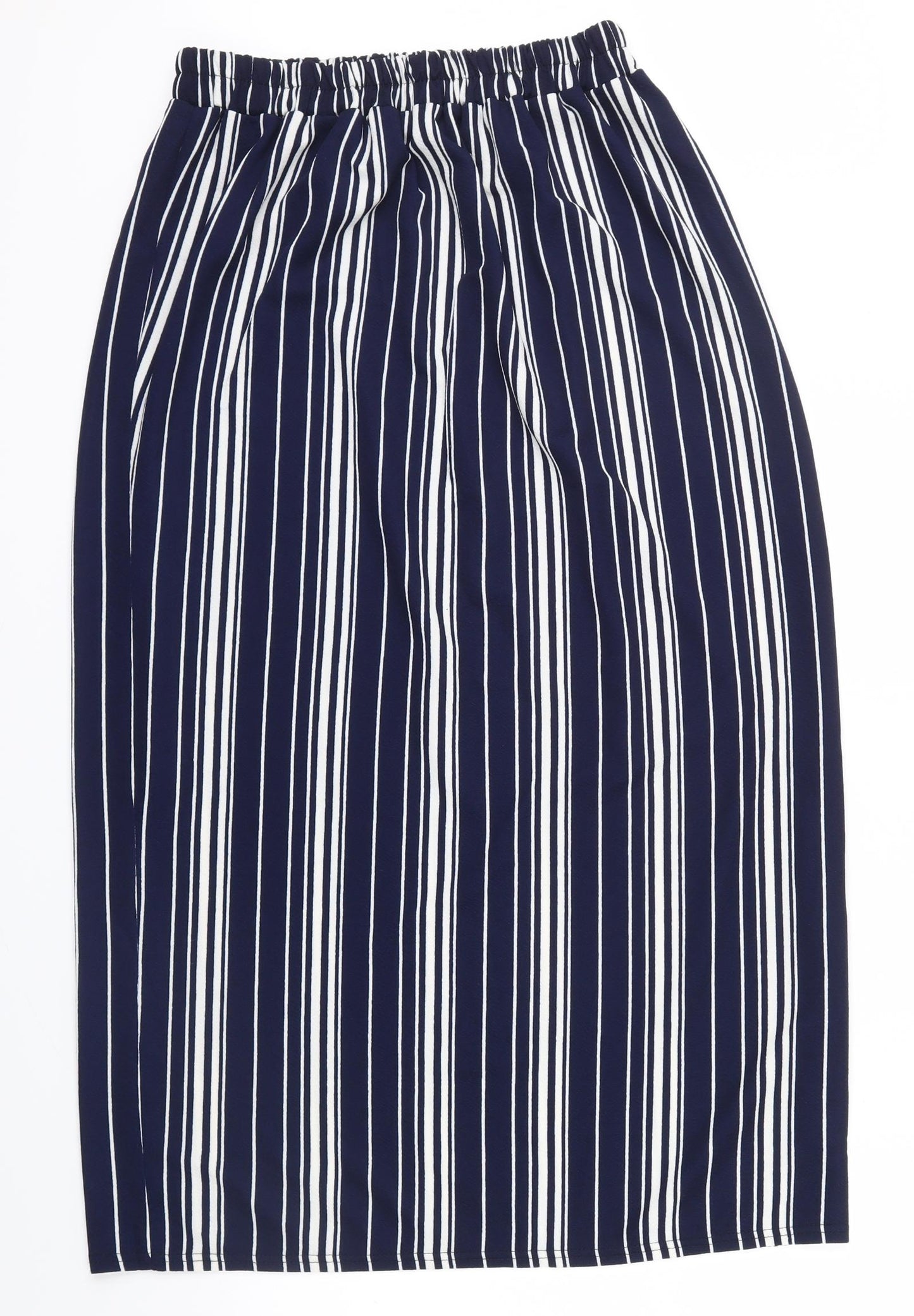 Preworn Womens Blue Striped  Straight & Pencil Skirt Size 14