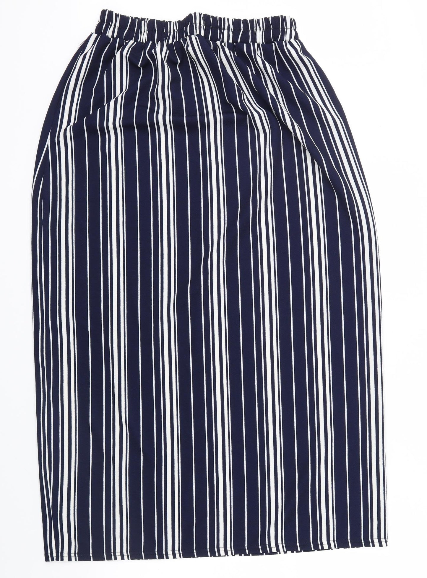 Preworn Womens Blue Striped  Straight & Pencil Skirt Size 14