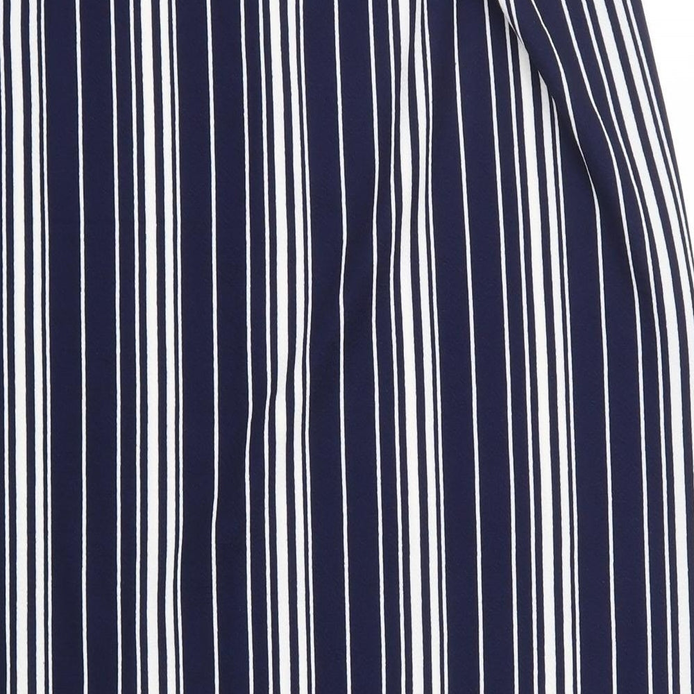 Preworn Womens Blue Striped  Straight & Pencil Skirt Size 14
