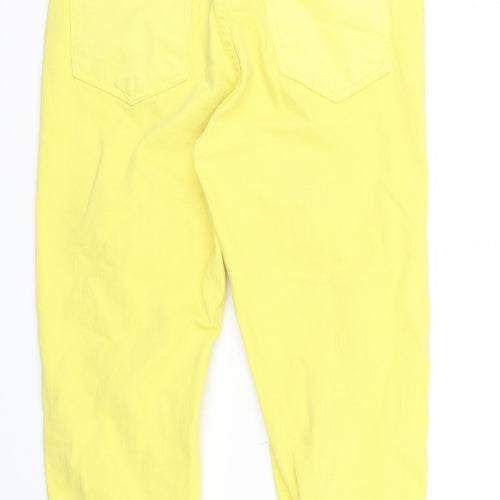 I SAW IT FIRST Womens Yellow  Denim Cropped Jeans Size 10 L20 in - ripped details