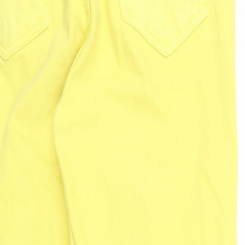 I SAW IT FIRST Womens Yellow  Denim Cropped Jeans Size 10 L20 in - ripped details