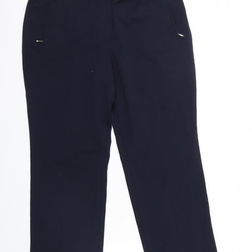 M&S Womens Blue   Trousers  Size 14 L26.5 in