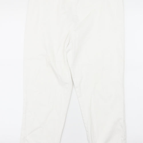 Simply Stockshop Womens White   Cropped Trousers Size 10 L21.5 in