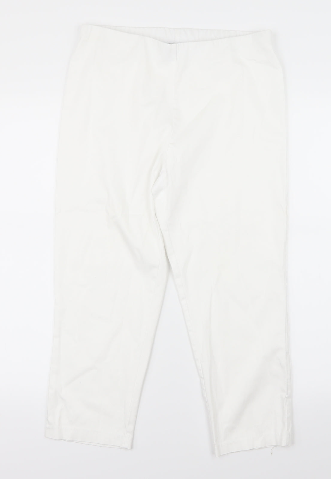 Simply Stockshop Womens White   Cropped Trousers Size 10 L21.5 in