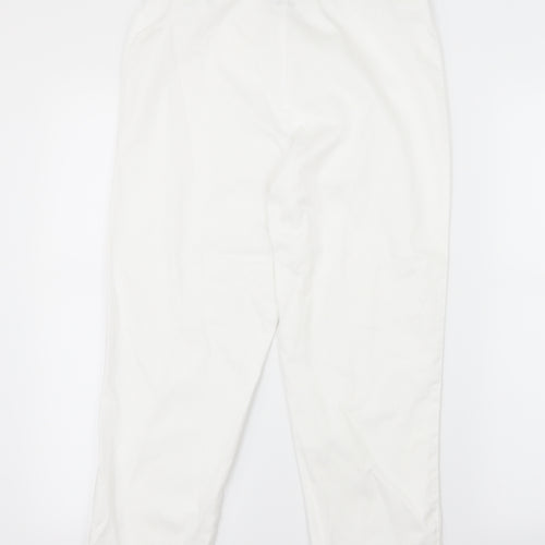 Simply Stockshop Womens White   Cropped Trousers Size 10 L21.5 in