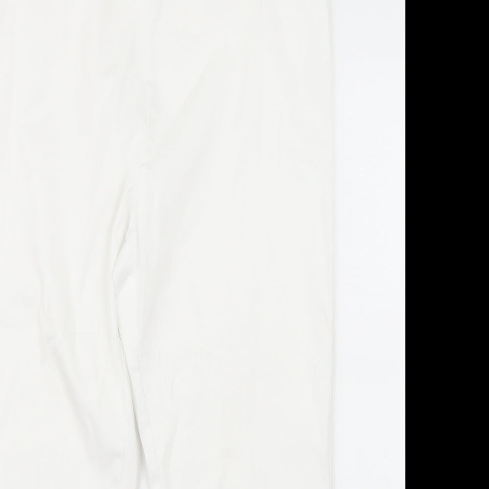 Simply Stockshop Womens White   Cropped Trousers Size 10 L21.5 in