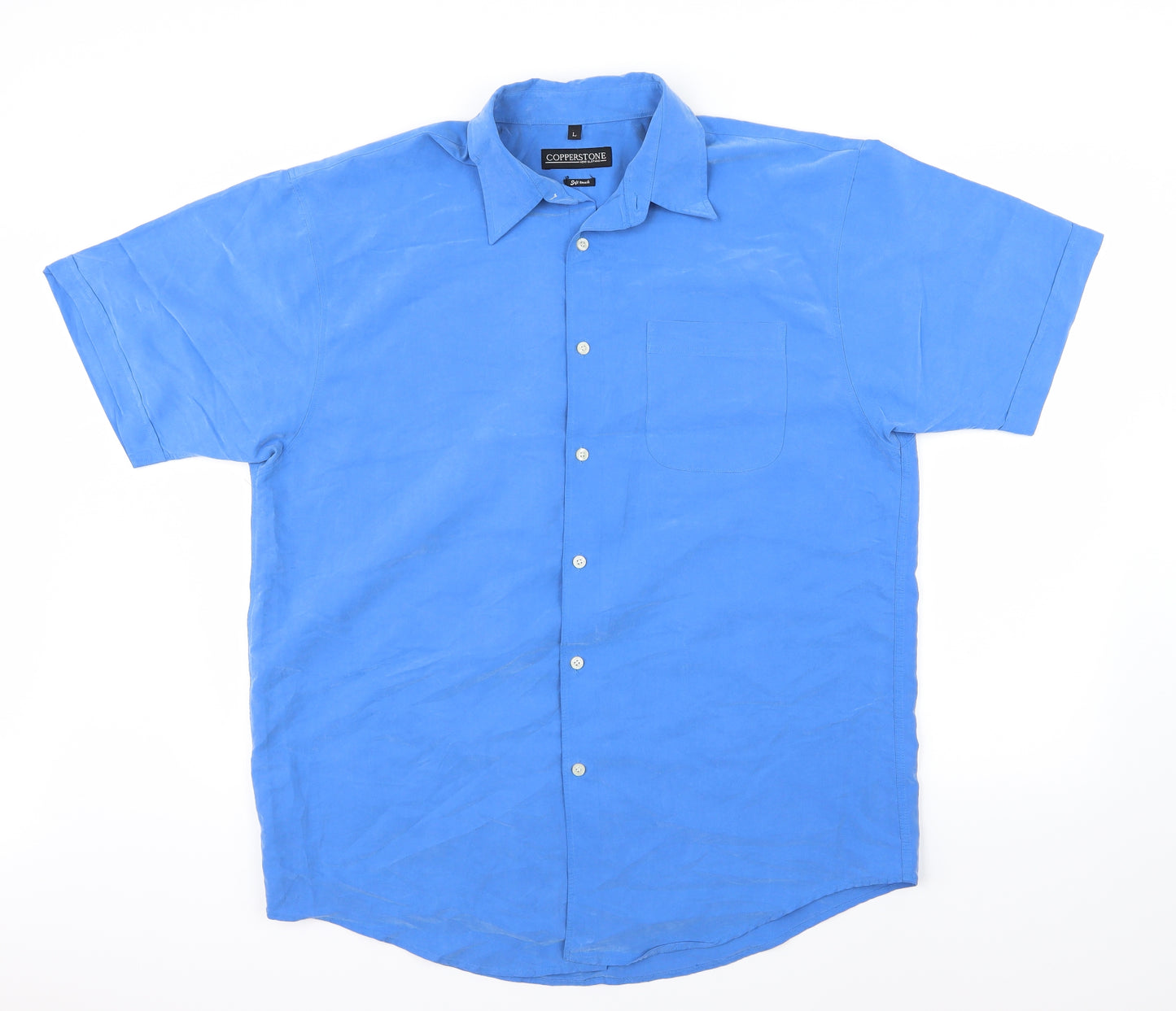 Copper Stone Mens Blue    Button-Up Size L  - Soft Touch