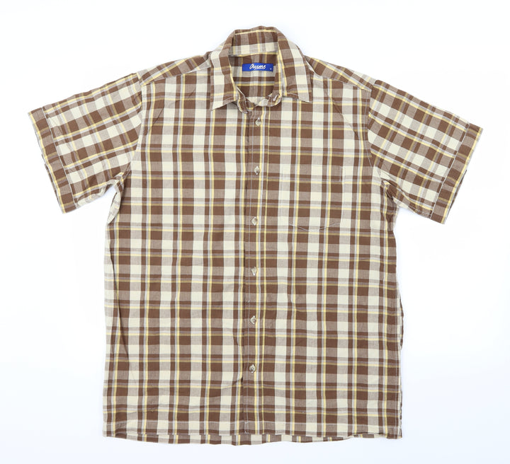 Chums Mens Brown Check   Button-Up Size M