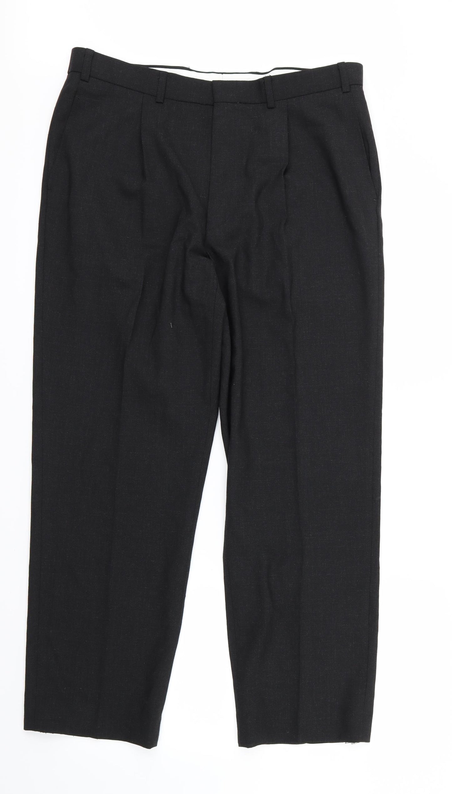 Marks and Spencer Mens Black   Trousers  Size 35 in L29 in