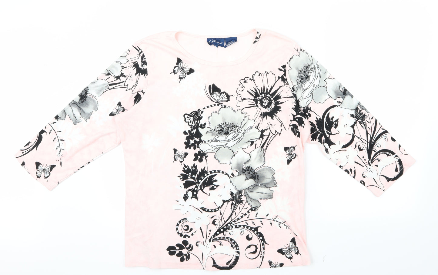 Artscapes Womens Pink Floral  Pullover Jumper Size L