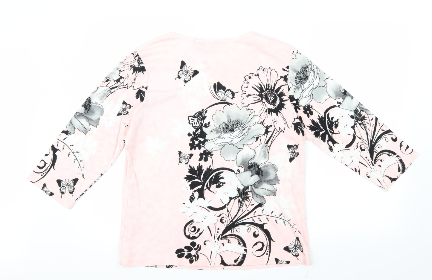 Artscapes Womens Pink Floral  Pullover Jumper Size L
