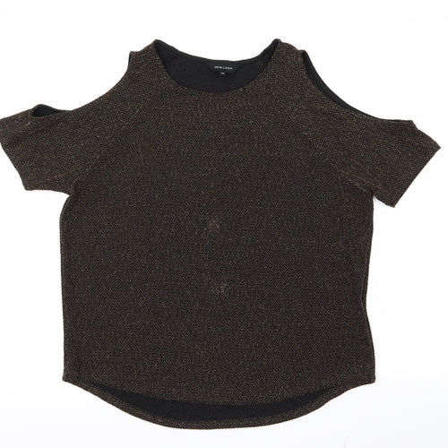New Look Womens Gold   Basic T-Shirt Size 12  - Open Shoulders
