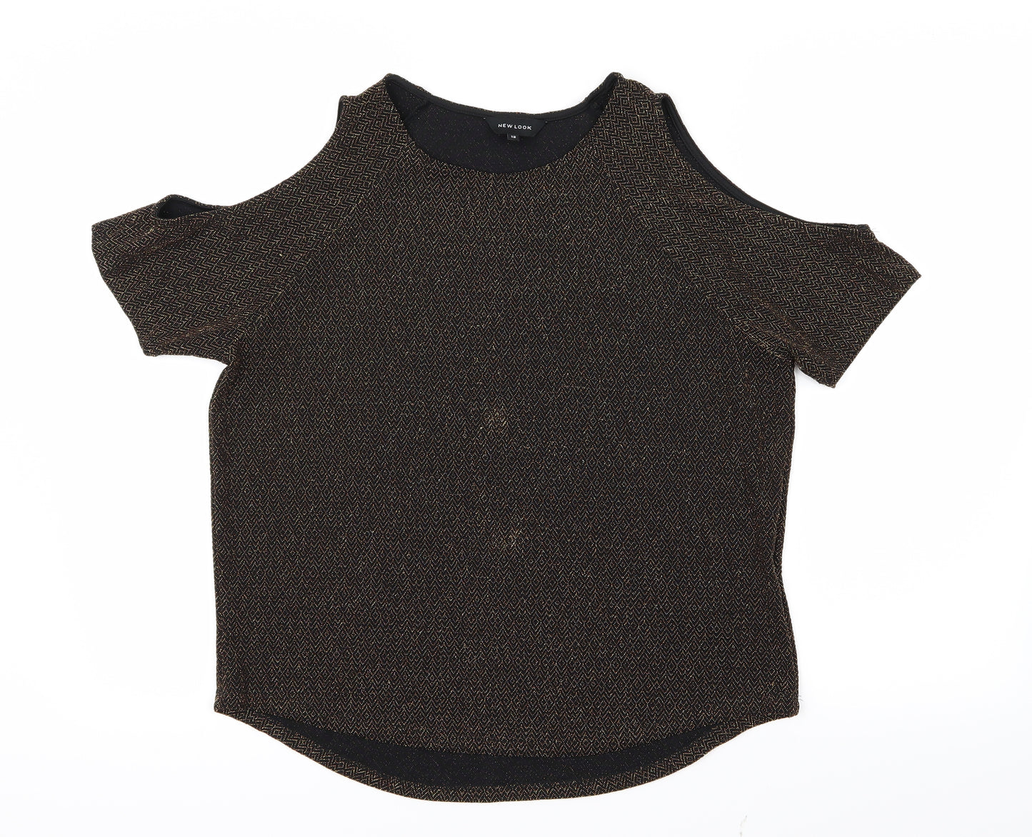 New Look Womens Gold   Basic T-Shirt Size 12  - Open Shoulders