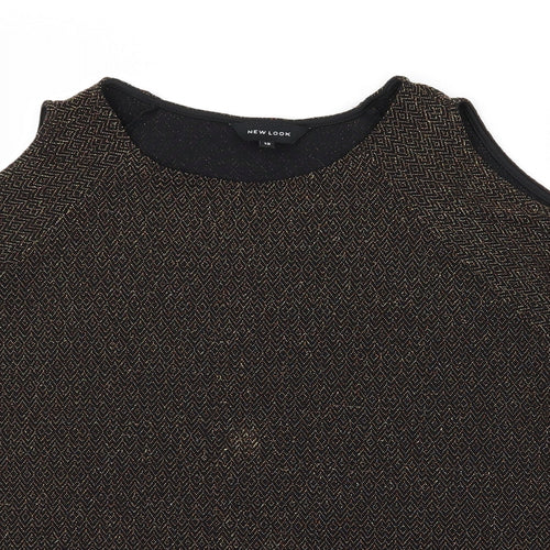 New Look Womens Gold   Basic T-Shirt Size 12  - Open Shoulders