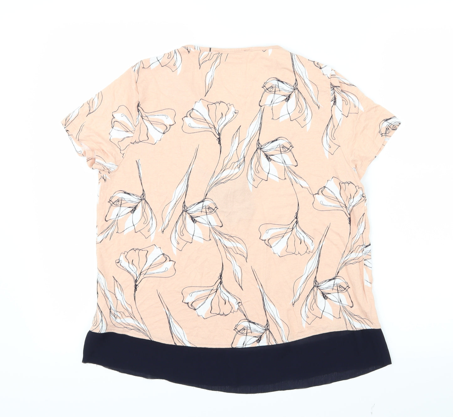 Marks and Spencer Womens Pink Floral  Basic T-Shirt Size 12