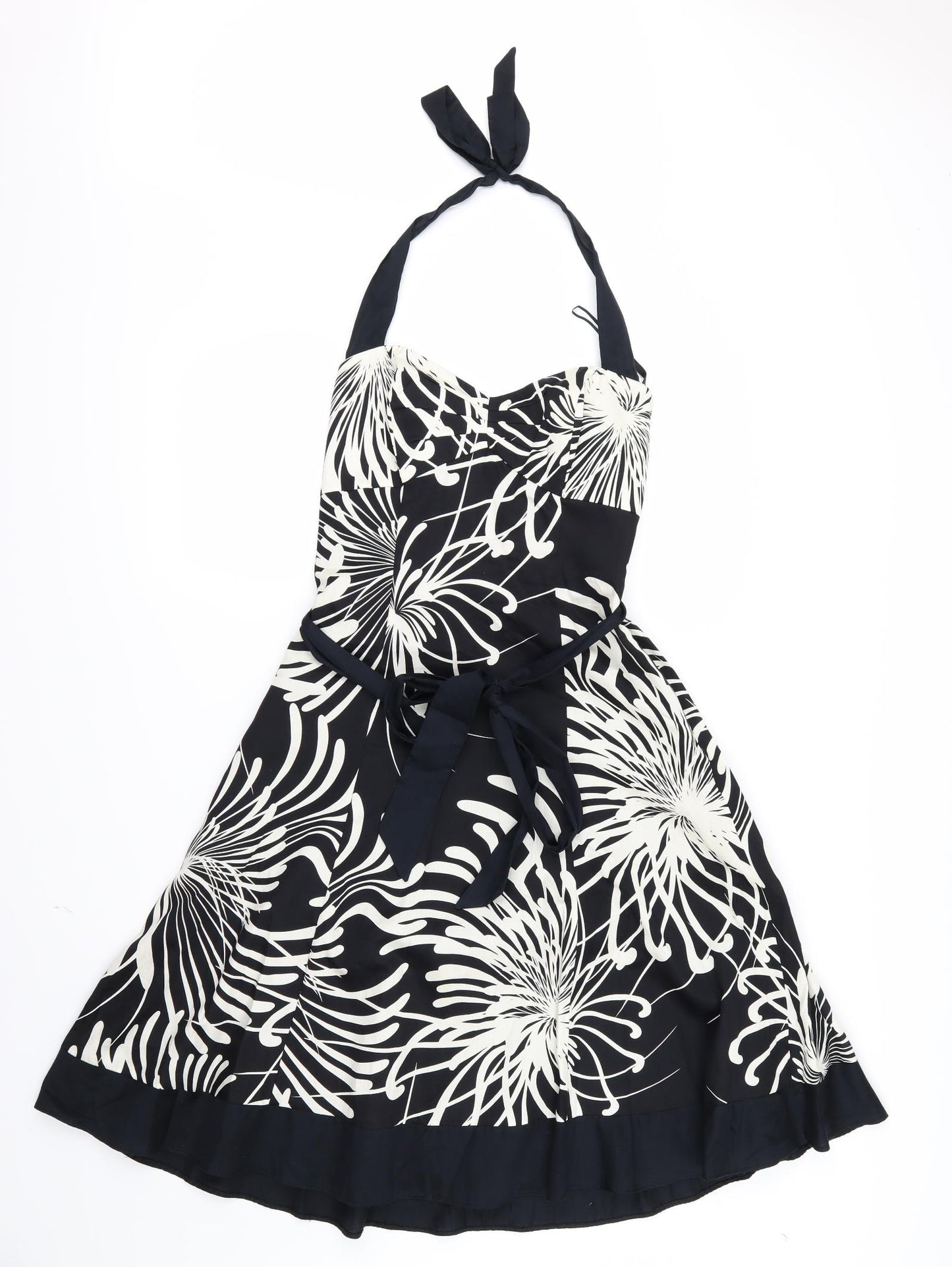 Rocha.John Rocha Womens Black Geometric  A-Line  Size 10