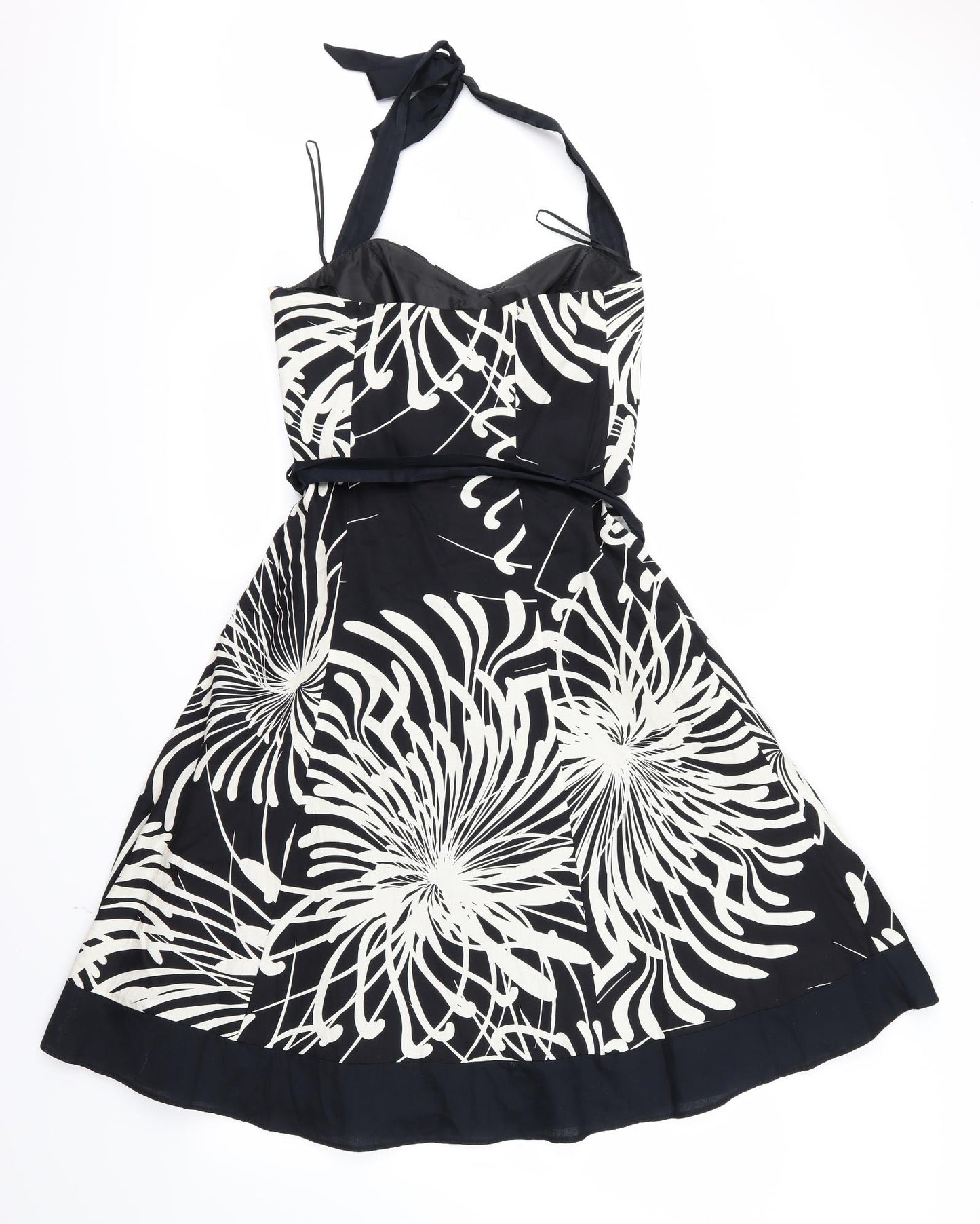 Rocha.John Rocha Womens Black Geometric  A-Line  Size 10