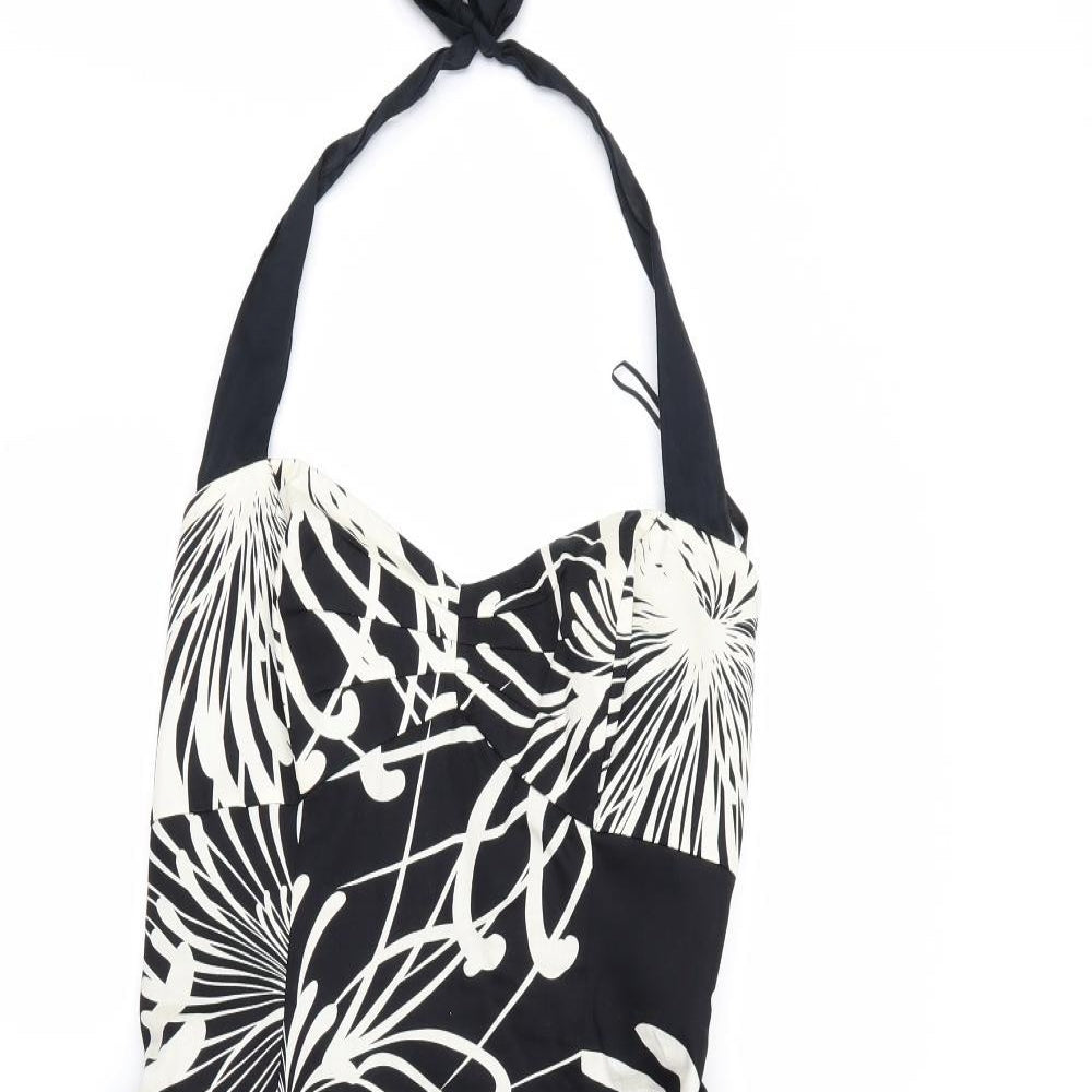 Rocha.John Rocha Womens Black Geometric  A-Line  Size 10