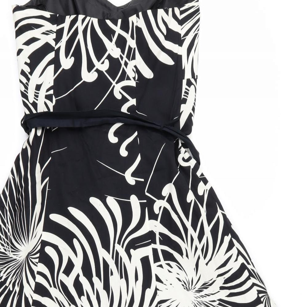 Rocha.John Rocha Womens Black Geometric  A-Line  Size 10