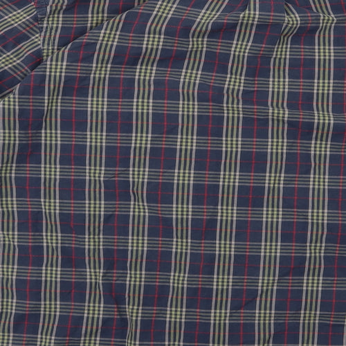 IZOD Mens Blue Check   Button-Up Size M