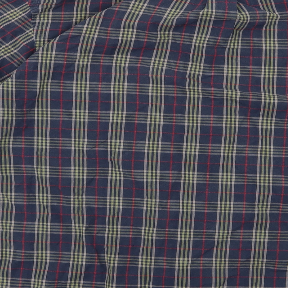 IZOD Mens Blue Check   Button-Up Size M