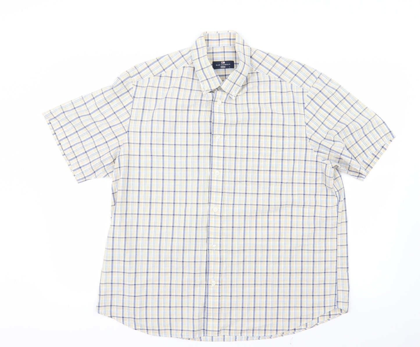 Blue Harbour Mens Blue Check   Button-Up Size L