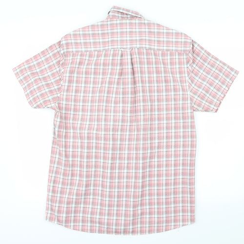 Easy Mens Pink Check   Button-Up Size M