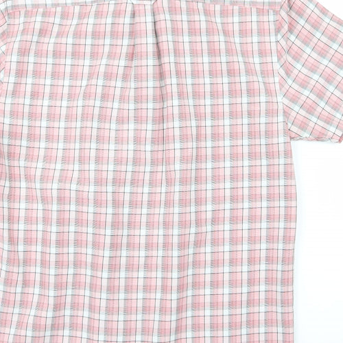 Easy Mens Pink Check   Button-Up Size M
