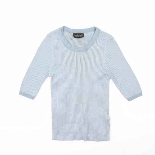 Topshop Womens Blue   Cropped T-Shirt Size 8